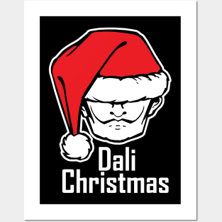 Dali Christmas - White Outlined Version Posters and Art